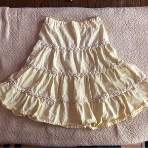 Gymboree Girls 5 Cotton Modest Tiered Yellow Daisy Twirl Skirt